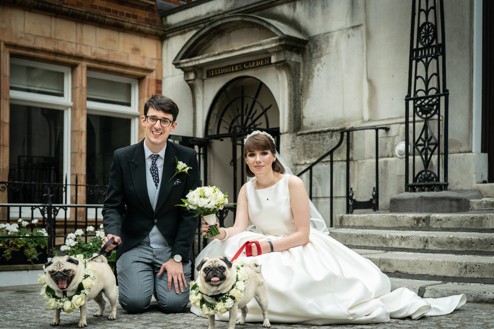 Couple with dogs