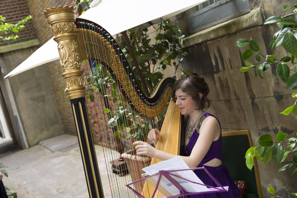 Garden harpist